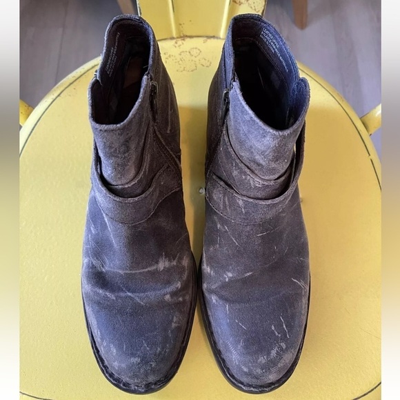 Born Brown Leather Boots Sz 7.5 Womens Distressed Buckle Straps Boho Festival - Picture 3 of 9